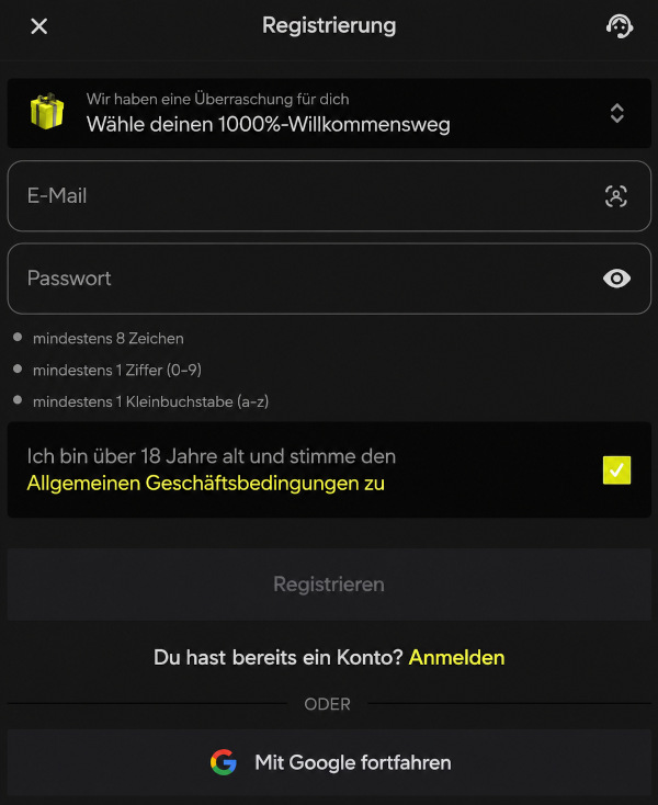 Schritt-für-Schritt-Anleitung für eine schnelle Registrierung